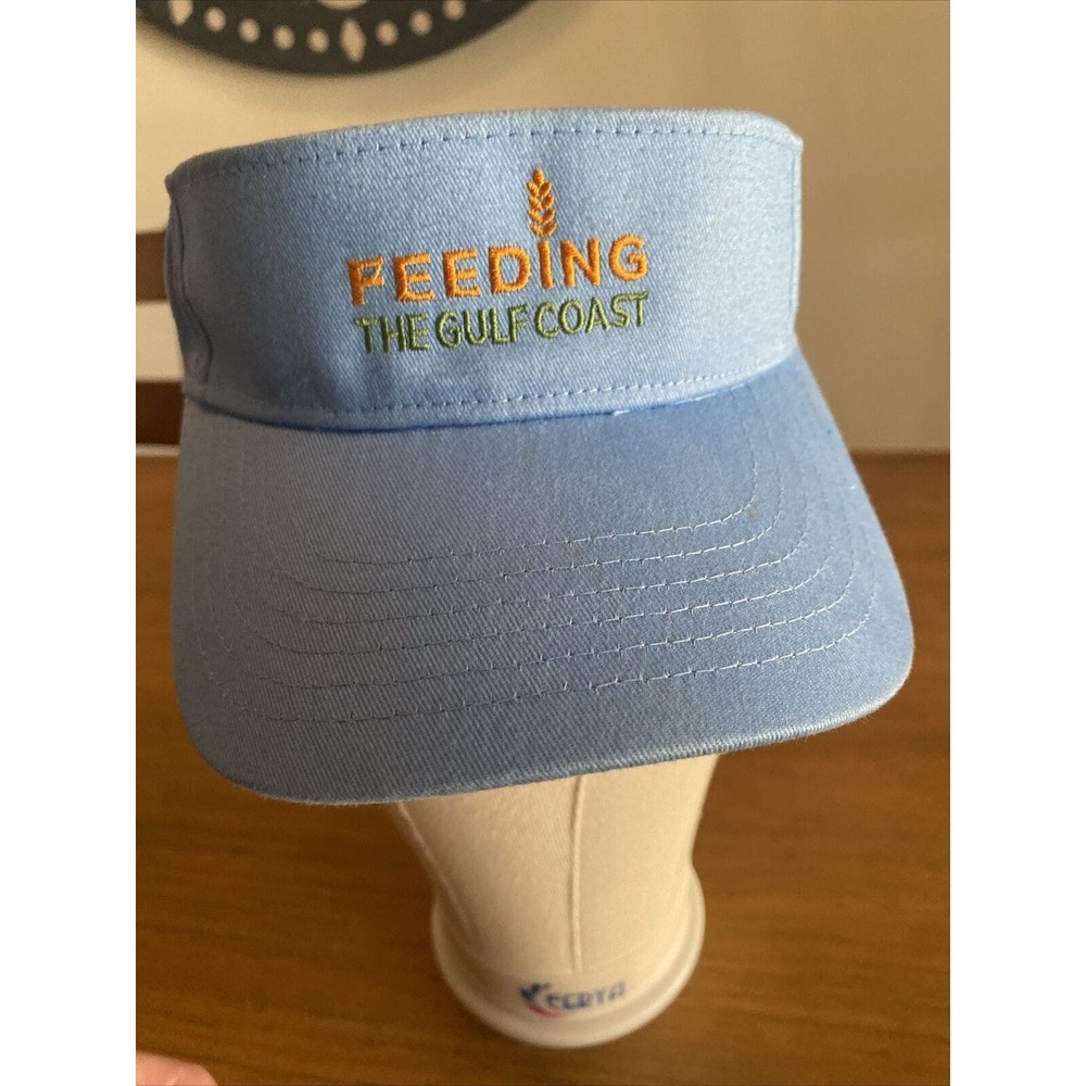 Feeding The Gulf Coast Visor Light Blue And Orange Quake City Caps